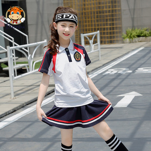 Primary school students' summer short-sleeved school uniforms suit boys and girls kindergarten summer garden uniforms sportswear class uniforms manufacturers wholesale