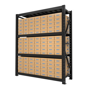 Royal Ball Shelf Storage Rack Multi-layer Warehouse Load-bearing Iron Shelf Home Basement Cargo Rack Black Goods Price