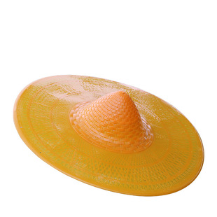 Plastic Hat Agricultural Straw Hat Men's Sunscreen Hat Fashion Sunshade Imitation Straw Hat Big Eave Hat Tea Picking