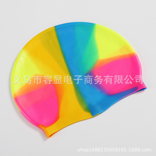 Silicone swimming cap color matching adult men's and women's swimming cap waterproof non-slip swimming cap comfortable wholesale printable LOGO