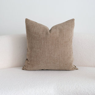 brown Style Silent Wind Edge Pillow Chenille Waist Pillow Pillow Case Sofa Cushion Hotel Model Room Pillow Case