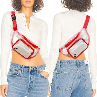 PVC Waterproof Transparent Bag Multifunctional Leisure Sports Waist Bag Men's and Women's Crossbody Bag Fitness Travel Portable Storage Bag