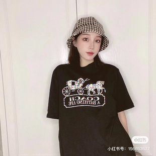 COAC Tide Brand H Coke Family Chi American Men's Hat Pullover Couple Women's Short Sleeve Jacket Crewneck Fall/Winter C Family Brand
