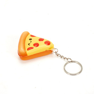 Cross-border PU slow rebound children's hamburger fries donut food pinch music keychain decompression vent toy
