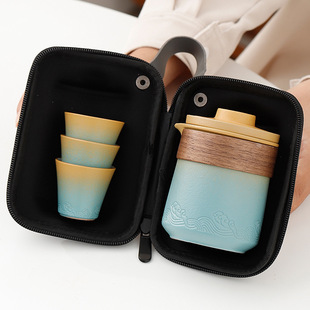 Travel Tea Set Quick Guest Cup One Pot Two Cups Portable Camping Outdoor Tea Kung Fu Tea Set Teapot Tea Cup Complete Set