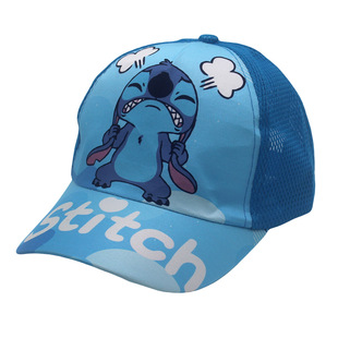 Cross-Border Children's Hats Anime Cartoon Stitch Printed Baseball Cap Foreign Trade Hot-Selling Stitch Children's Peaked Cap