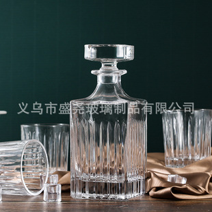 Foreign Trade Cross-border Vertical Terms Wine Bottle Wine Glass Household Whisky Wine Glass Decanter with Lid Sealed Wine Storage