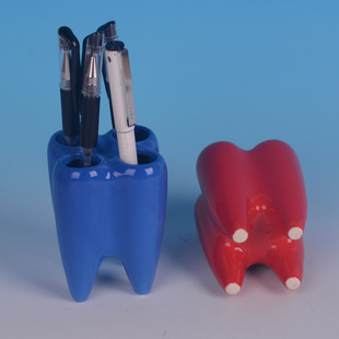 Innovative export tooth-shaped toothbrush holder export dolomite ceramic toothbrush holder personalized ceramic bathroom supplies