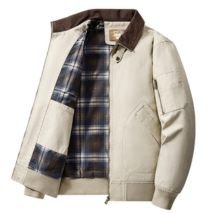 2024 New Washed Cotton Flight Jacket Men's Spring and Autumn MA1 Bomber Jacket Baseball Uniform Large Size 1811
