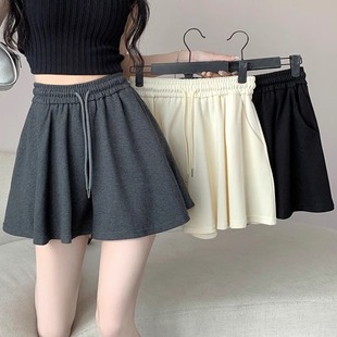 2025 Summer New Ballet Style A- line Skirt Pants Women's Summer Spring Waist Sports Wide Leg Pants Casual A- line Shorts