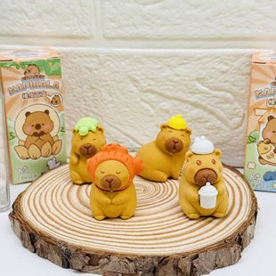 Новый Kabbara Blind Box ластик креативный мультфильм капибары трехмерный стилизованный ластик детский канцелярский приз