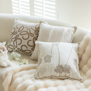 Modern Simple Sofa Pillowcase Model Room Decorative Pillow Bedside Cushion Bed Backrest Pillowcase