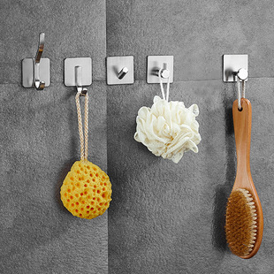 Cross-border 304 stainless steel wall hook kitchen bathroom toilet storage door hanging hat nail-free hook
