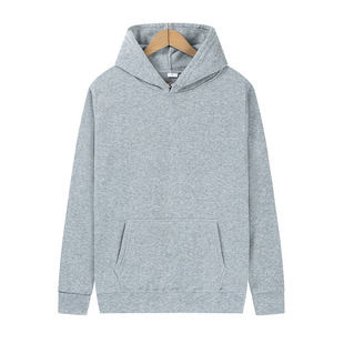 Autumn and Winter new sweater solid color top men's and women's pullover hooded sweater loose pullover blank sweater printed logo