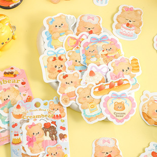 Fang Island Cream Little Bear серии исцеления милые ins ветряная бумажная наклейка ручная наклейка для украшения счета пакет для оптовой продажи