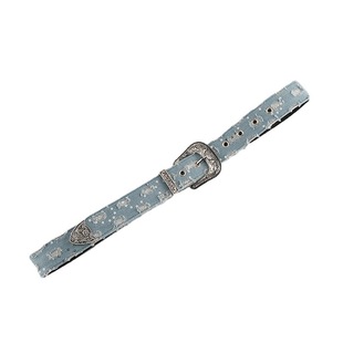 Denim belt vintage carved personalized belt decoration European and American style all-match pin buckle belt trendy pants belt in stock