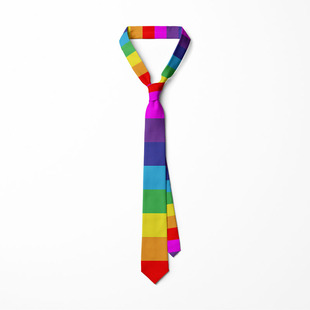 8CM men's tie business formal wear tie polyester fashion striped rainbow printed tie in stock wholesale