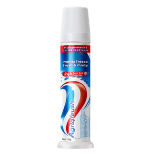 Foreign trade Aquafresh with three-color toothpaste daily vertical breath fresh bright white tooth stains 125g wholesale