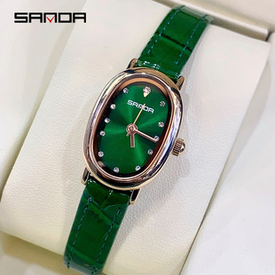 Sanda cross-border steel belt Women's Small ins simple style waterproof women's watch with brick quartz watch wholesale