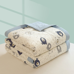 Summer Quilt Air-Conditioned Washed Cotton Quilt Student Dormitory Kidsren's Summer Cool Quilt Thin Quilt Single and Double Spring & Fall Quilt Core Cotton Quilt