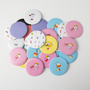 Advertising gifts cartoon small mirror mini portable pocket bag small mirror tinplate small round mirror manufacturers wholesale