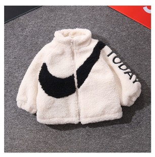 Boys' Jacket Fleece-lined Thickened 2020 Autumn and Winter New Women's Children's Clothing Jacket Lamb Fleece Warm Cotton-padded Children's Cotton-padded Clothes