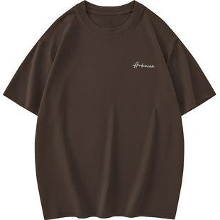 American 260g Heavy Cotton T-shirt Men's Short Sleeve 2024 New Summer Half Sleeve Fashion Brand Printed T-shirt Top