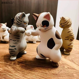 Японская социальная кошка Quria смешная ручная жесткая кошка милая настольная животное автомобиль мини