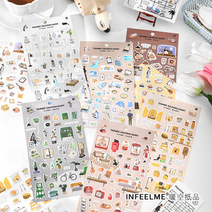 Клейкие наклейки серии Infeel.me Life Sunny, ежедневные маленькие украшения для ручного счета, канцелярские наклейки