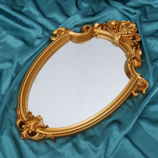 Retro mirror French net red palace relief gold special-shaped makeup mirror decorative hanging mirror wall photo its direct sales
