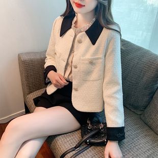 French Style Chanel Style Short Coat Women's Spring and Autumn New High-end Western Style Maillard All-match National Style Top