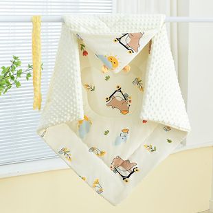 Newborn cotton quilt, Bean velvet, baby quilt, delivery room, autumn and winter thickened, out, cotton quilt, swaddling quilt