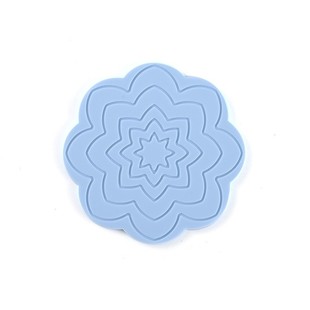 Light luxury blue pattern heat insulation mat wholesale non-slip high temperature resistant silicone heat insulation mat tea cup dishes heat insulation mat