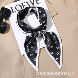 New large angle Ribbon All-match artificial silk scarf long printed Fashion Scarf gift European and American scarf wholesale
