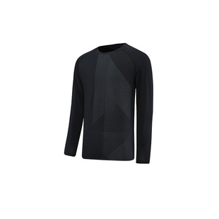 Men's Long Sleeve Polyester Autumn Outdoor Fitness Training Suit Round Neck Fashion Printed Casual Quick-drying Sports Top