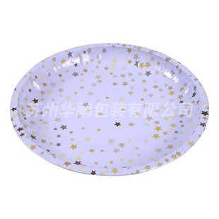 Tinplate tray outdoor picnic portable iron plate picnic plate melon and fruit tray multicolor printing wholesale