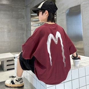 Boys' Short-sleeved Cotton T-shirt Korean-style Casual Cartoon Half-sleeved T-shirt Trendy Fashionable Loose Top Children's Wear