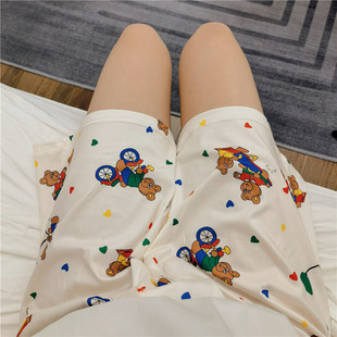 Walking shorts new cartoon pajama pants women's summer Korean style loose home casual shorts summer can be worn outside