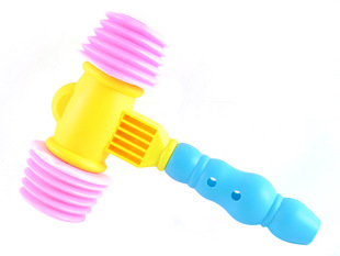 Cross-border Hot for Children BB Hammer Two-color Mixed Plastic Hammer Children's Wisdom Knock Inflatable Toy Hammer