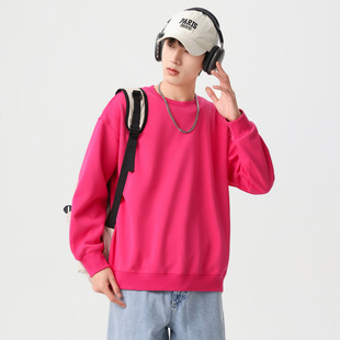 Round-collar sweater 2024 high quality Soorona thread young men and women slightly shoved shoulder sweatwear W20