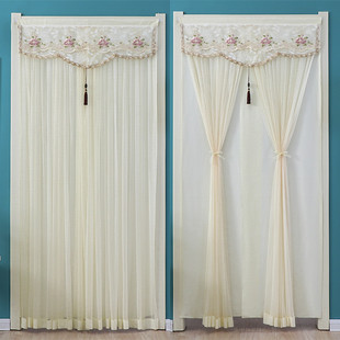 Non-transparent door curtain gauze curtain anti-mosquito shading curtain bedroom toilet living room punch-free Velcro dual-use