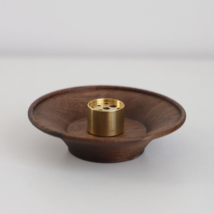 Cross-border Hot Sale Walnut Incense Smoker Creative Solid Wood Incense Burners Line Incense Pans Incense Zen Indoor Home Decoration