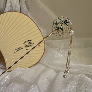 Lingui Flower Hairpin Women's High-end Antique Tassel Hair Hairpin New Chinese Cheongsam Hanfu Headdress Hair Hairpin