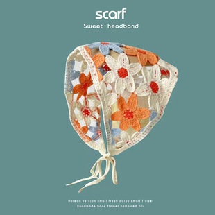 Triangle Scarf Women's Summer Thin Sunscreen Lace Scarf French Thin Breathable All-match Hair Belt Hood Silk Scarf