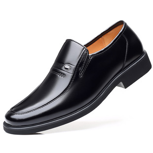 New men's shoes slip-on business formal leather shoes men's casual middle-aged dad shoes summer hollow hole shoes men