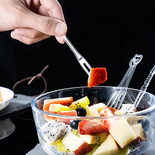 Disposable Fork Independent Packaging Love Fork Food Grade PE Fruit Fork Dessert Dessert Fork Thickened Creative Fruit Sign