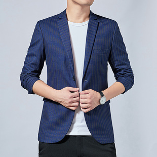 2023 striped Korean style small suit men's jacket trendy jacket
