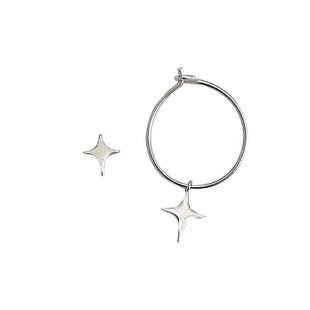 S925 Серебряная игла Xingmang асимметричные серьги-кольца гвоздей Rins Холодный ветер дикий стиль звезды простой ниша