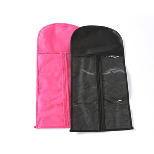 Non-woven fabric wig dust bag PVC wig supplies packaging dust bag Black Red Zipper wig dust bag
