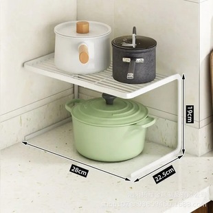 Kitchen Desktop Layered Rack Countertop Storage Rack Pot Rack Artifact Cabinet Pot Cabinet Storage Multi-Layer Partition Partition